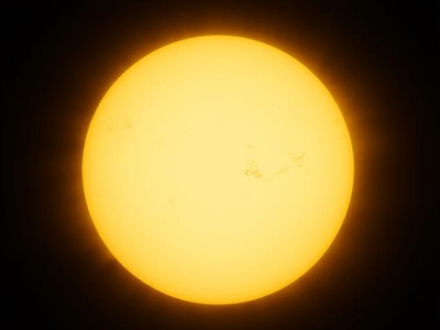 Солнечные пятна через телескоп